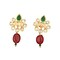 Indian Kundan Small Earrings for Women - Indian Traditional Small Jhumka Chandbali Kundan Stud Earrings in Gold & White Tone Bollywood Style Small Dangle Earrings for Women Bridal Jewellery